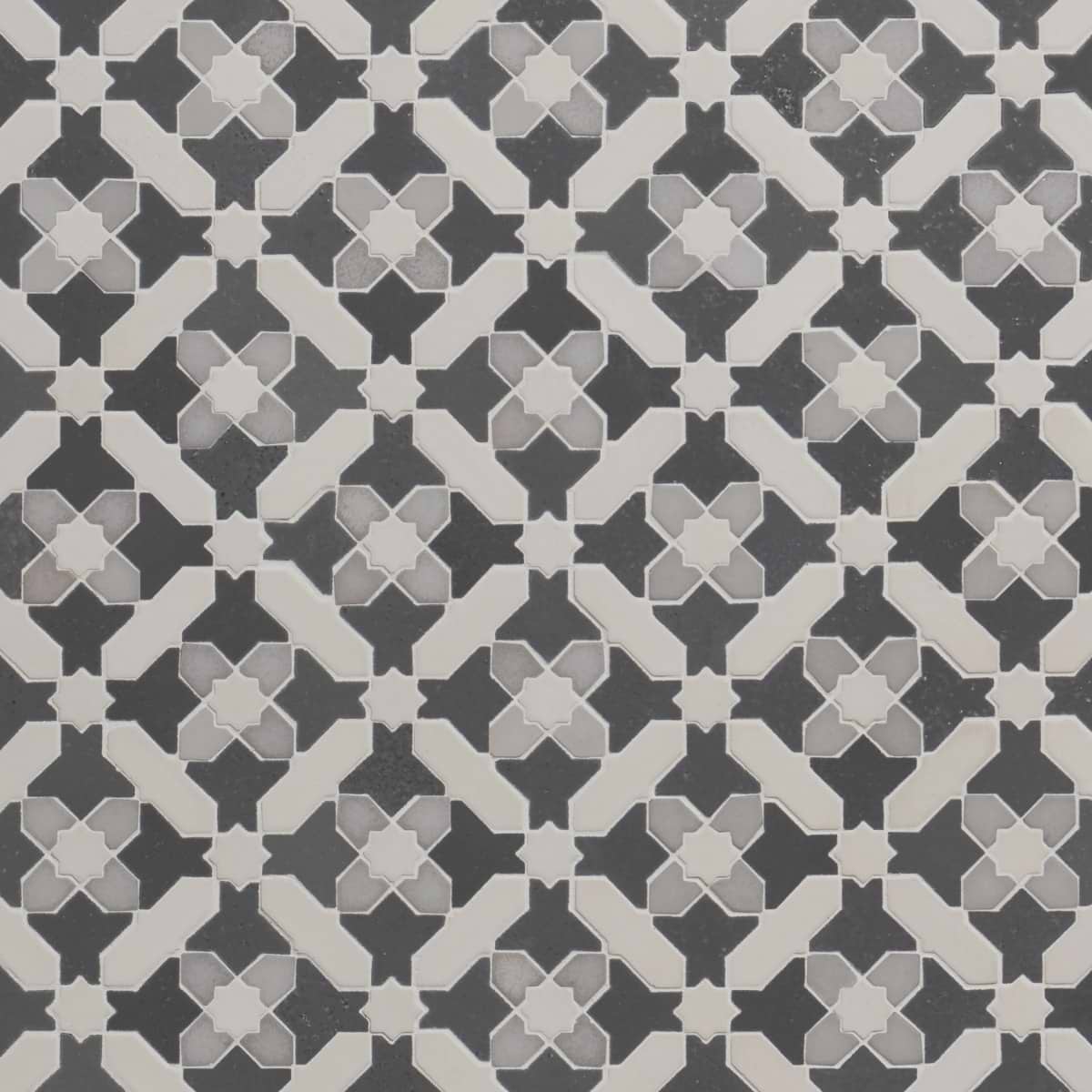 Alpana Safi Cloud Gray Mixed Finish Lava Stone and Cement Mosaic Tile