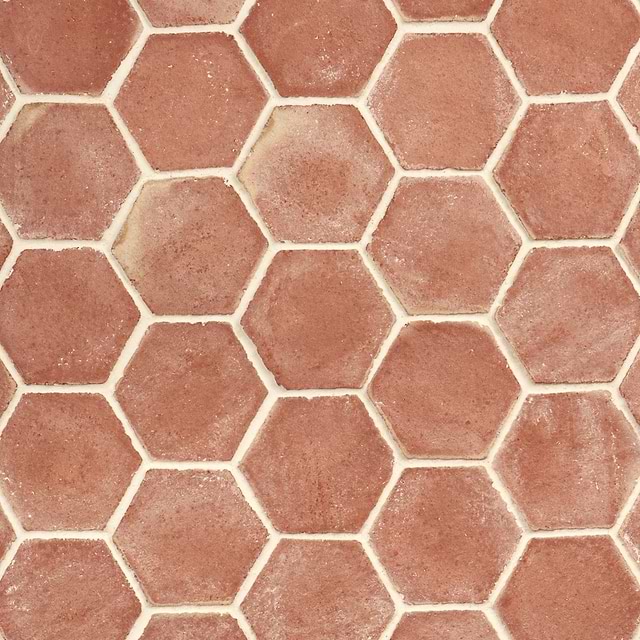 Clay House Red 4" Hex Matte Terracotta Matte Terracotta