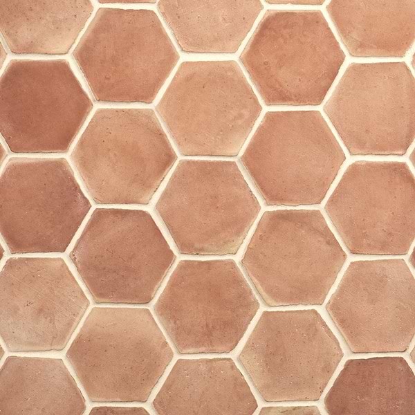Clay House Sand Beige 4" Hex Matte Terracotta Matte Terracotta