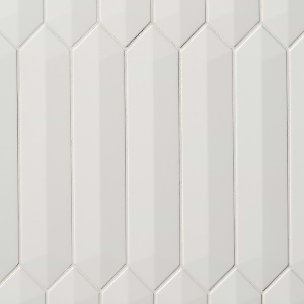 Clark White 3x12 Contour 3D Picket Polished Ceramic Wall Tile
