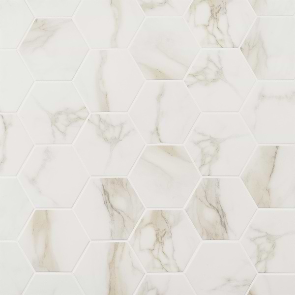 Ducale Calacatta 6" Hexagon Matte Porcelain Tile