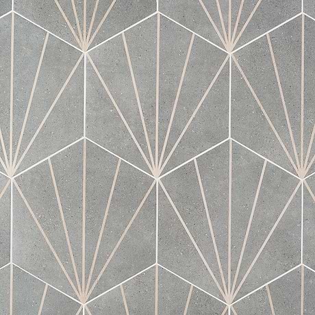 Piaka Beams Graphite 12.5" Hex Matte Porcelain
