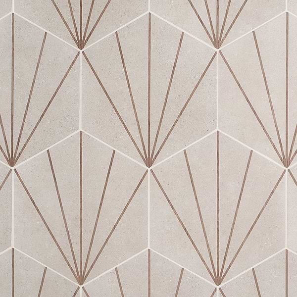 Piaka Beams Taupe 12.5" Hex Matte Porcelain