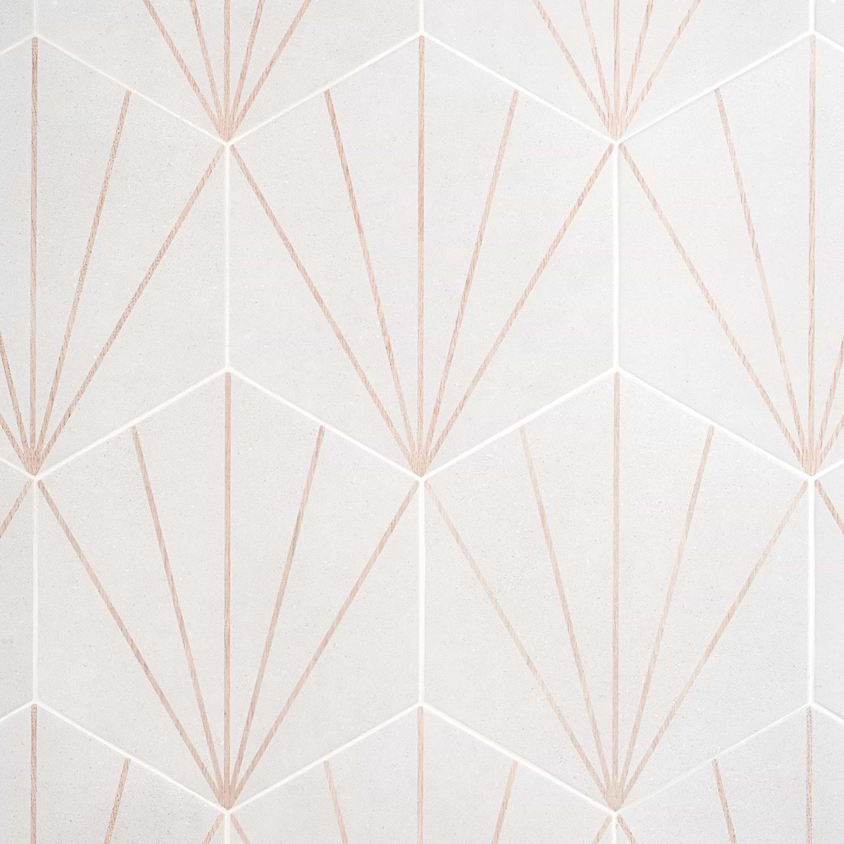 Piaka Beams White 12.5" Hex Matte Porcelain