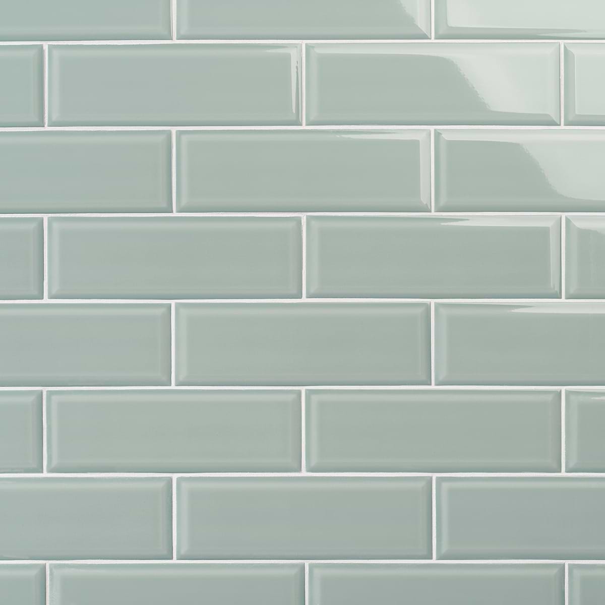Beverly Sage Green 4x12 Beveled Glossy Ceramic Subway Tile