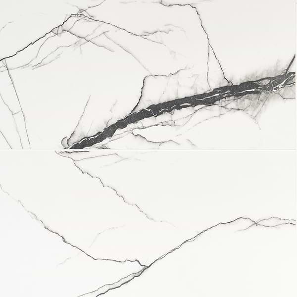 Black + White Breach 24x48 Polished Porcelain Tile