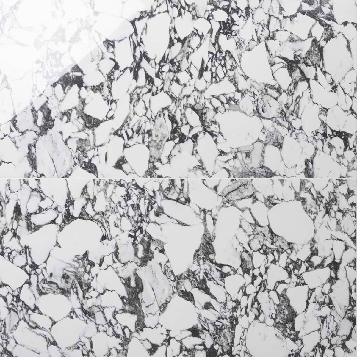 Black + White Pebble 24x48 Polished  Porcelain