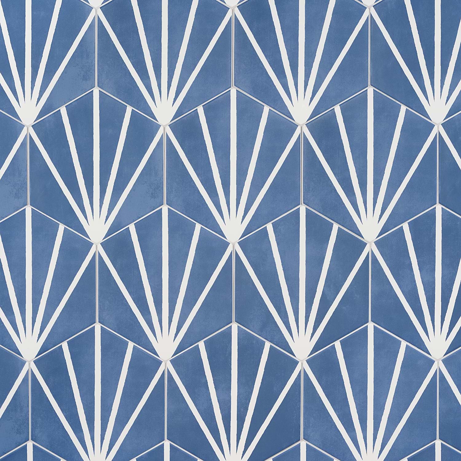 Close Out - Aries Azul with Blanco Line 8" Hex 