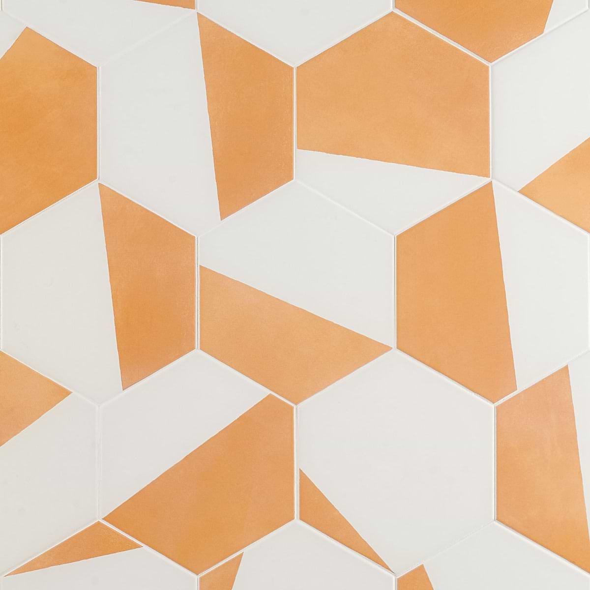 Aries 2.0 Divide Orange 8" Hex Matte Porcelain 