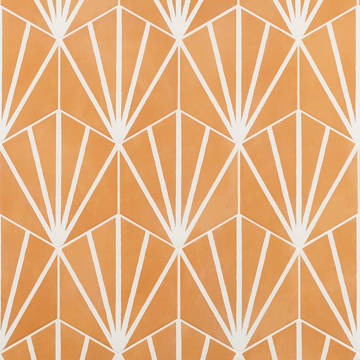 Aries Orange With Blanco Line 8" Hex Matte Porcelain 