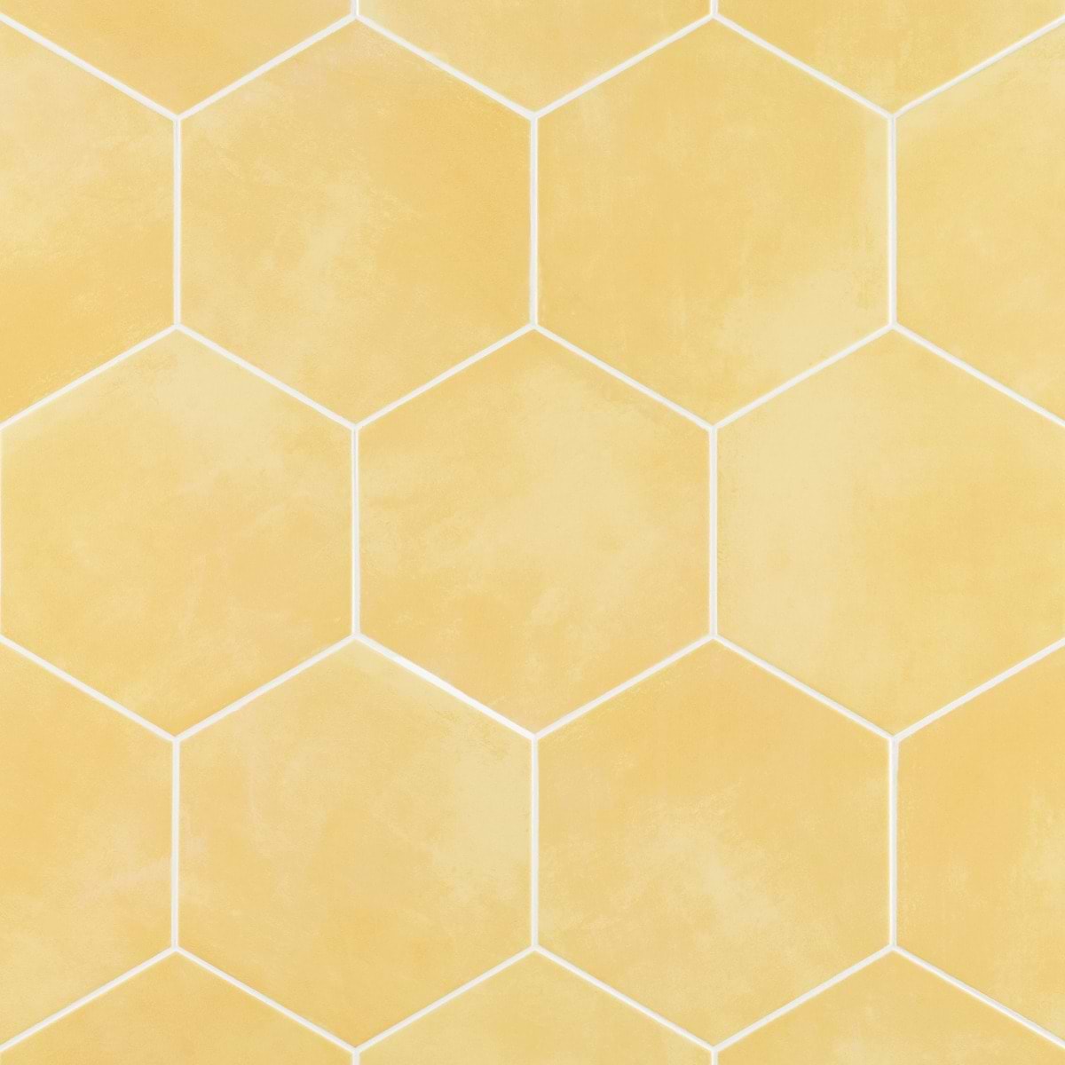 Aries Yellow 8" Hex Matte Porcelain 