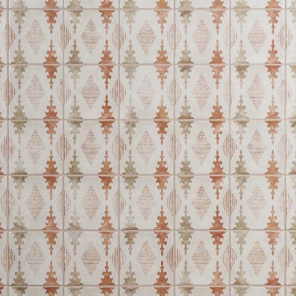 Paula Purroy Como Aztec Terracotta 5x5 Matte Ceramic Tile