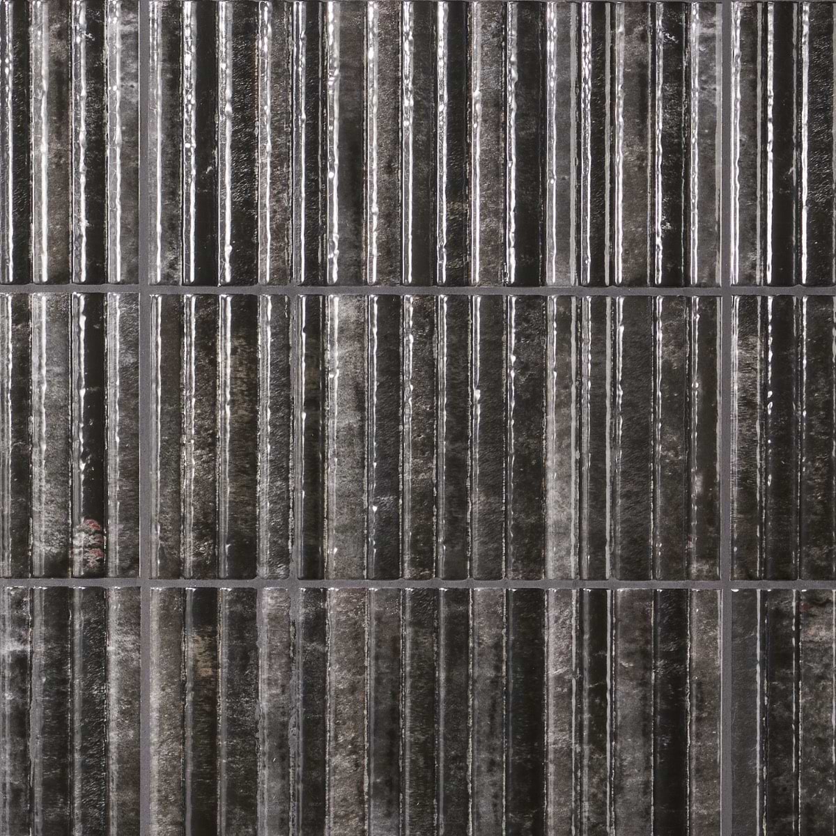 Bryn Fluted Black 6x12 3D Glossy Ceramic Tile