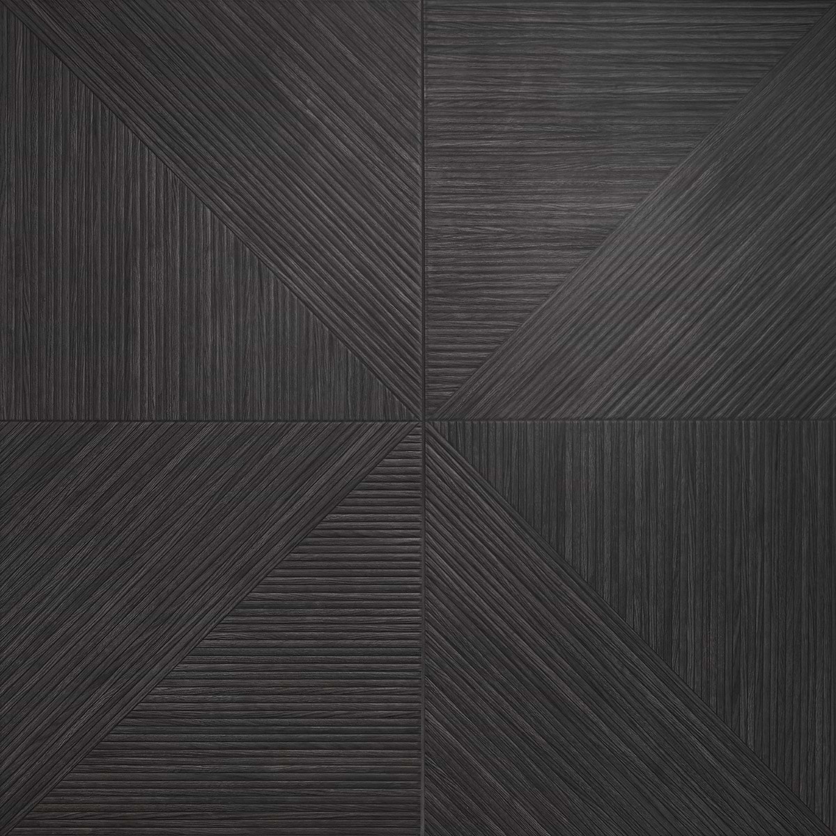 Lounge Charcoal Black 24x48 Ribbed Matte Fluted Porcelain Wood Look Tile