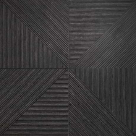 Lounge Charcoal Black 24x48 Ribbed Matte Fluted Porcelain Wood Look Tile