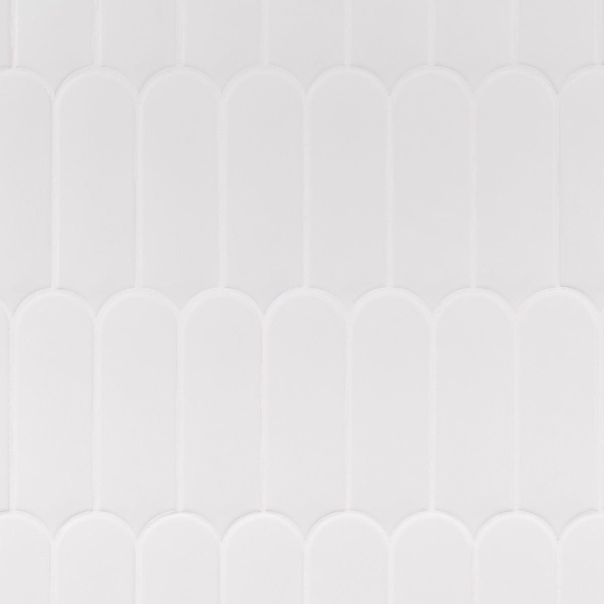 Fan White 3x8 Fishscale Matte Ceramic Wall Tile