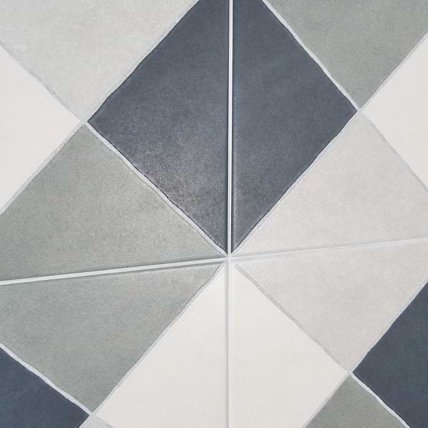 Artstract Diamond Plaid Navy Blue Matte 9x9 Porcelain Tile