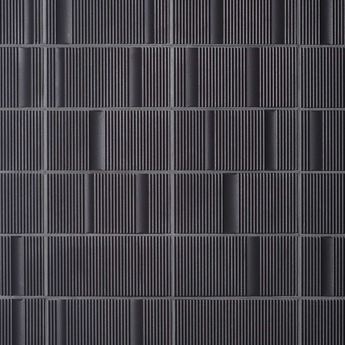 Armada Antracite Black 8x16 Fluted 3D Matte Ceramic Wall Tile