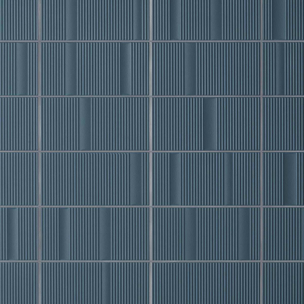 Armada Blue 8x16 Fluted 3D Matte Ceramic Wall Tile