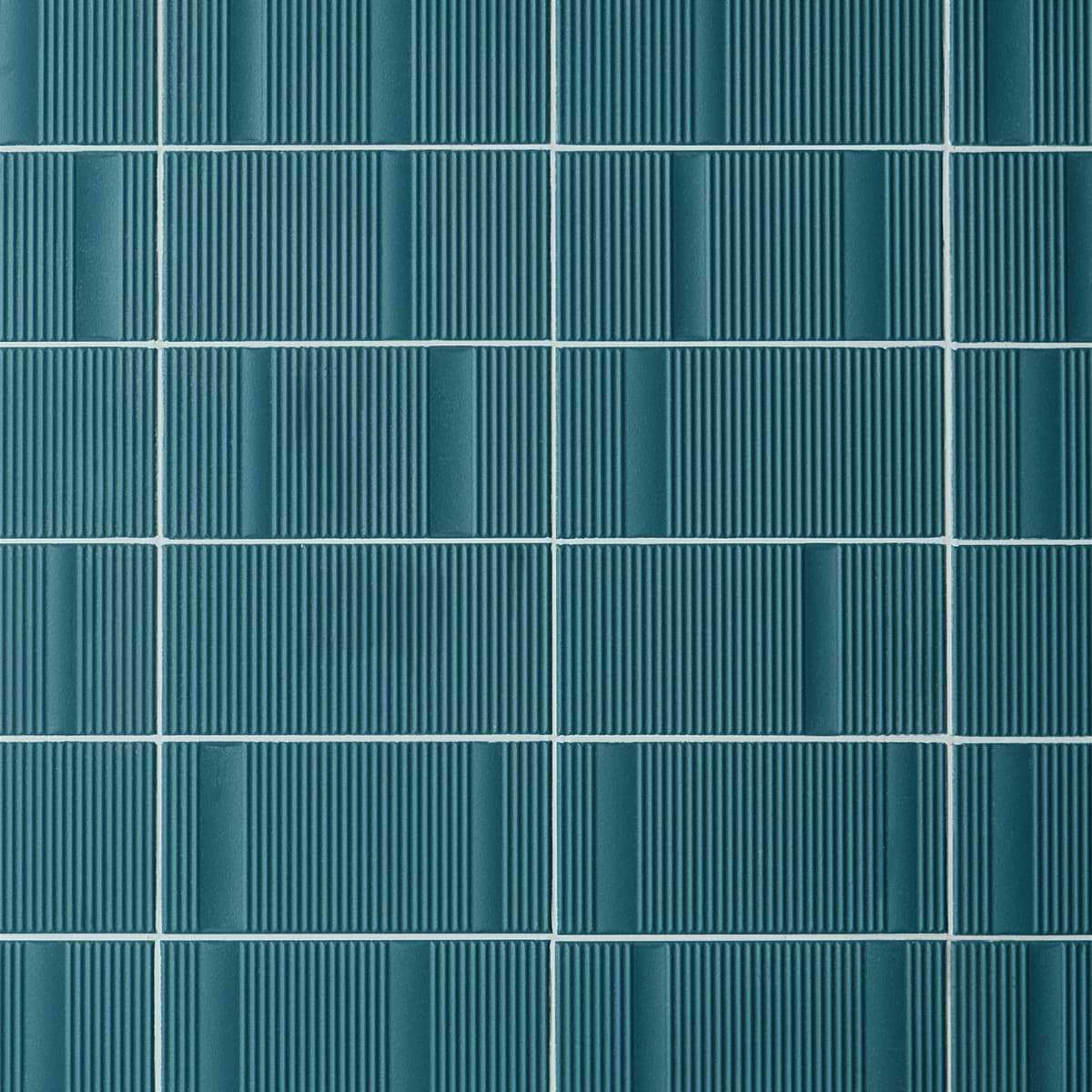 Armada Aqua Teal Green 8x16 Fluted 3D Matte Ceramic Wall Tile