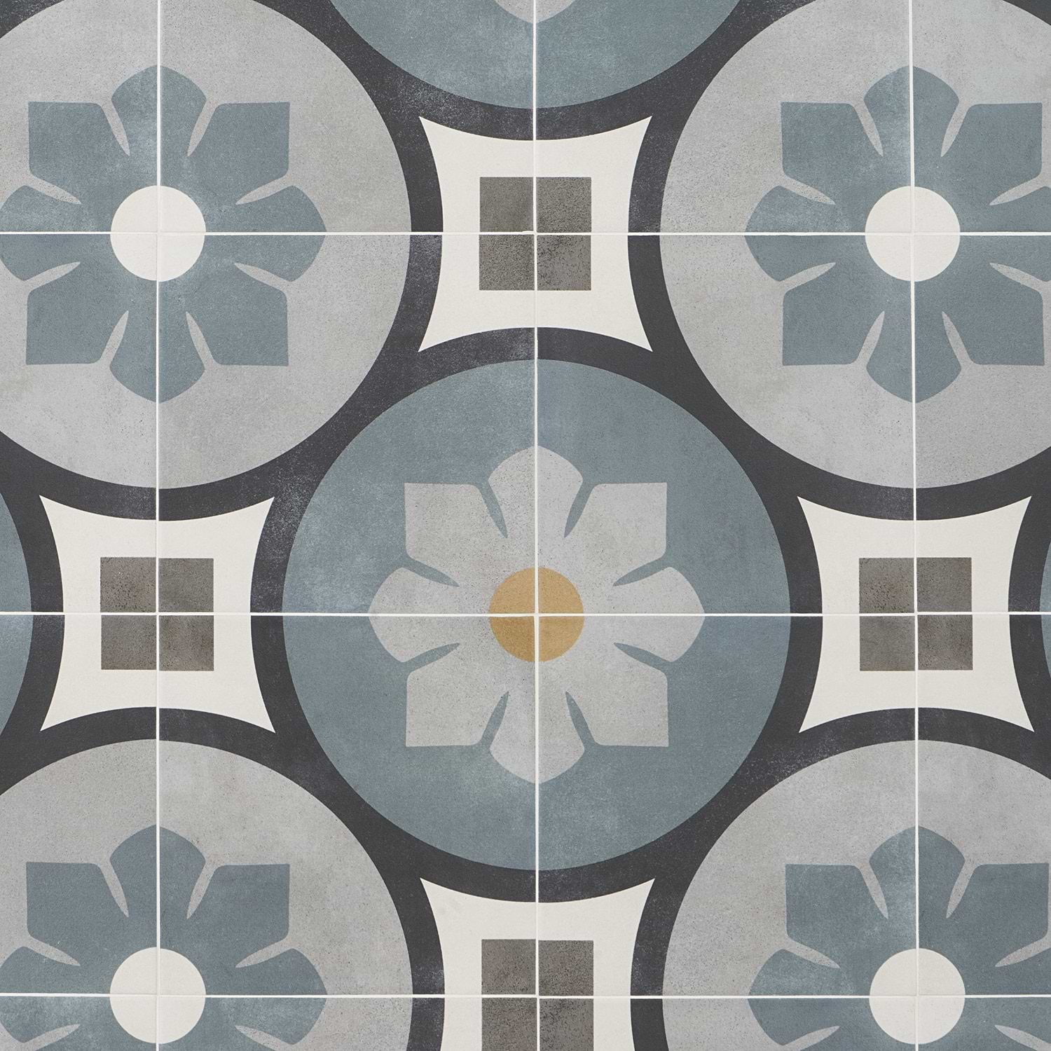 Dhar Bloom Blue 9x9 Matte Porcelain