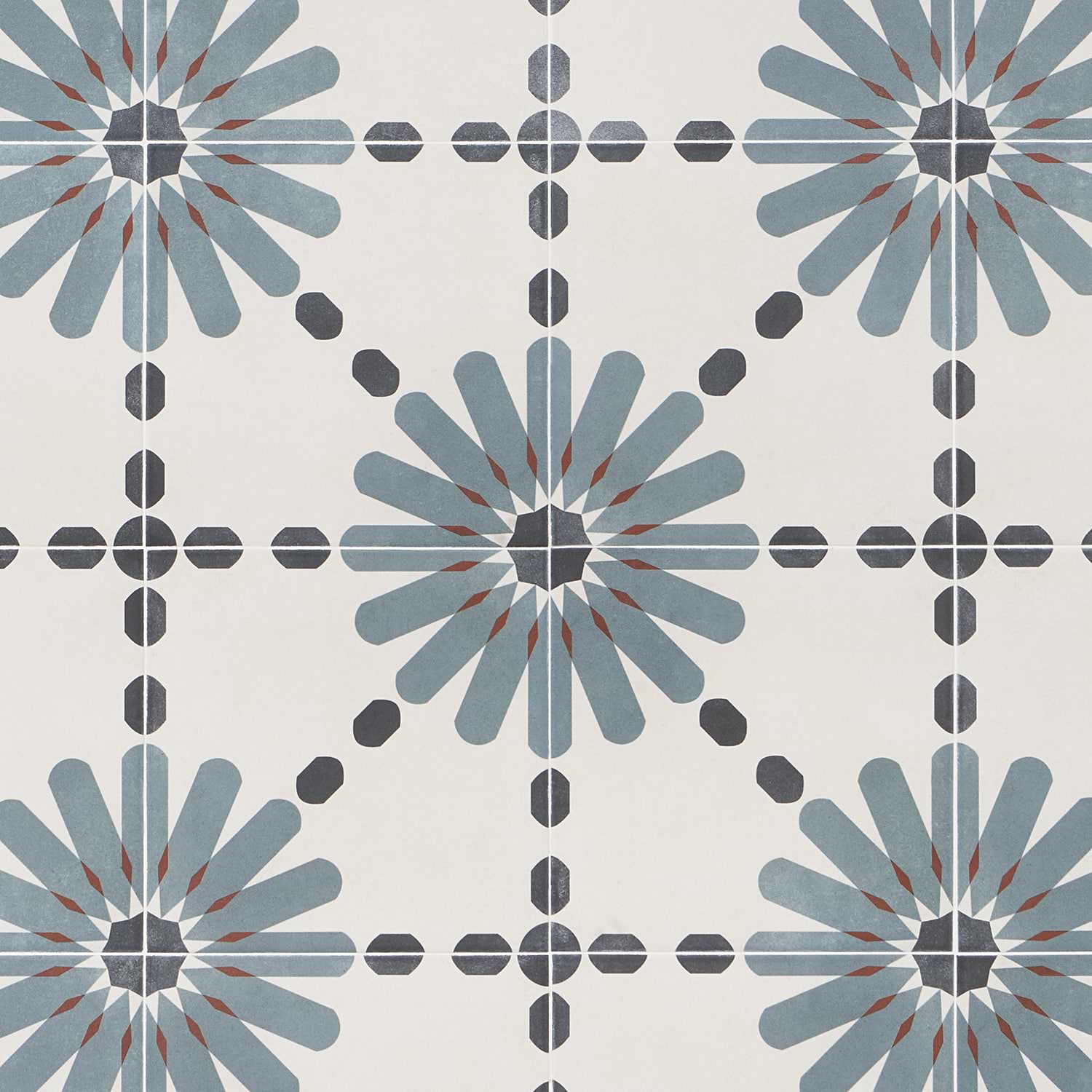 Dhar Daisy Blue 9x9 Matte Porcelain