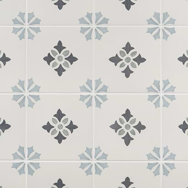 Dhar Poppy Blue Green 9x9 Matte Porcelain