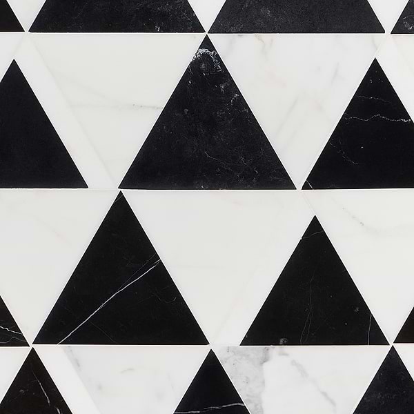 Tres Gris Nero Polished Marble Mosaic Tile