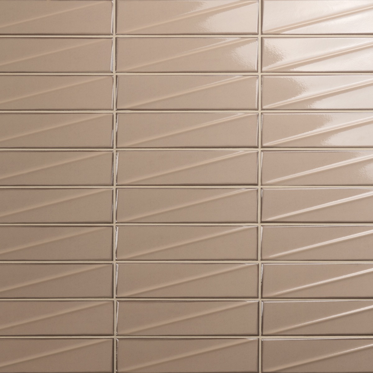 Pulse Dune Beige 3x12 3D Glossy Ceramic Subway Tile