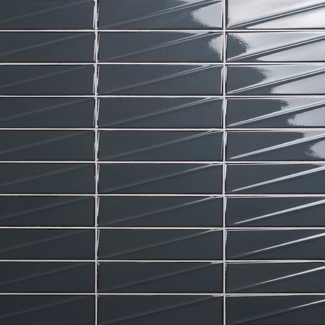 CO-Pulse Storm Gray 3x12 3D Glossy Ceramic Subway Tile