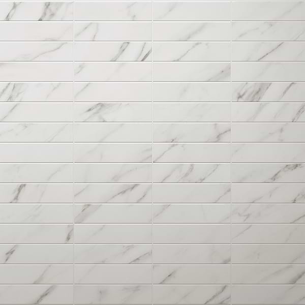 Ducale Statuario White 3x12 Polished Ceramic Tile