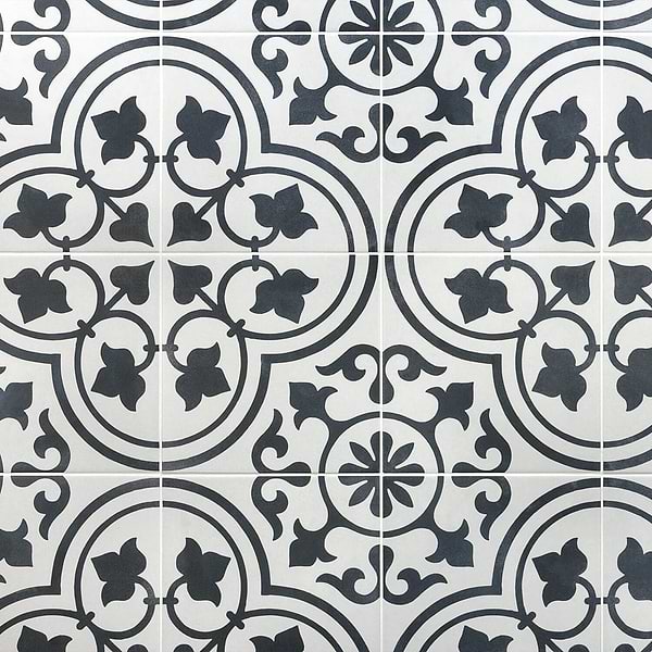 Cascais White Ornate 9x9 Matte Porcelain Tile