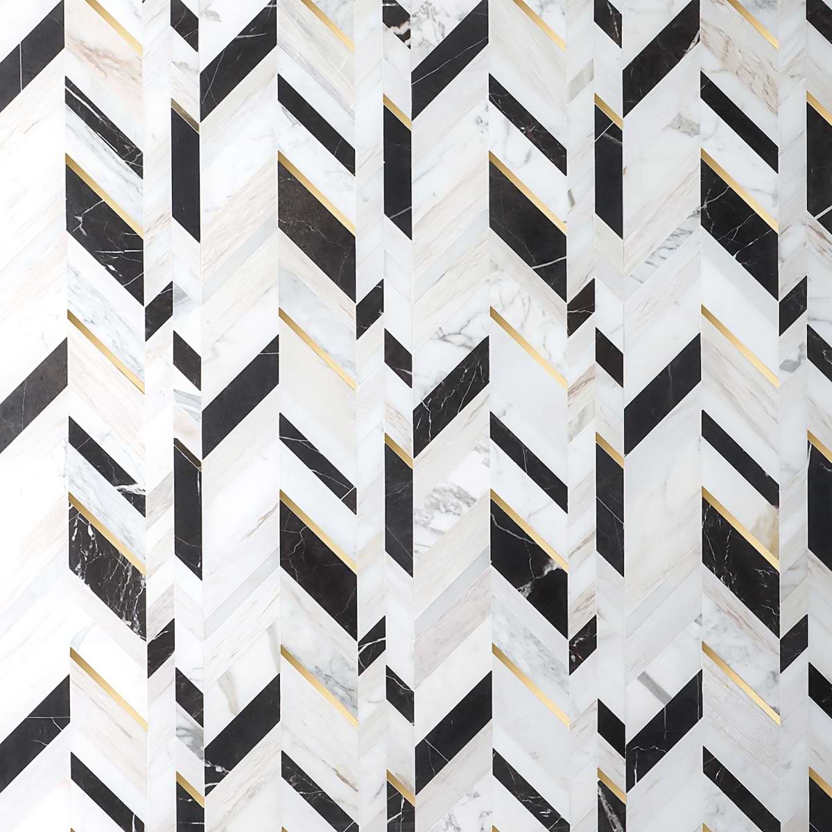 Zayden Saint Laurent - European Wooden Beige, Calacutta, Saint Laurant, & Brass Polished Marble + Brass