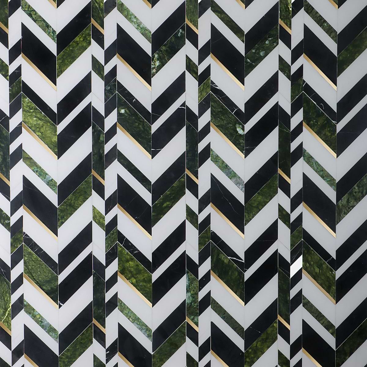 Zayden Verde Jade - Nero Marquina, White Thassos, Dandong Green, & Brass 