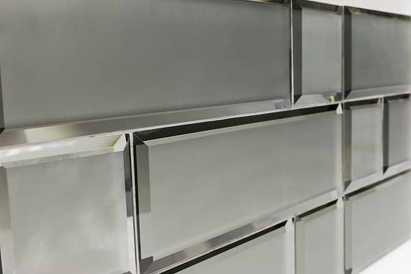 Dark Gray Beveled 4x12 Mirror Tile