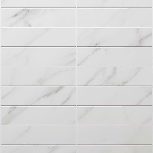 Ducale Statuario White 3x12 Polished Ceramic Tile