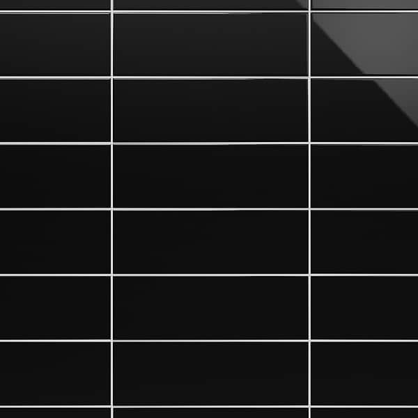 Market Street Black 4x12 Polished Porcelain Tile