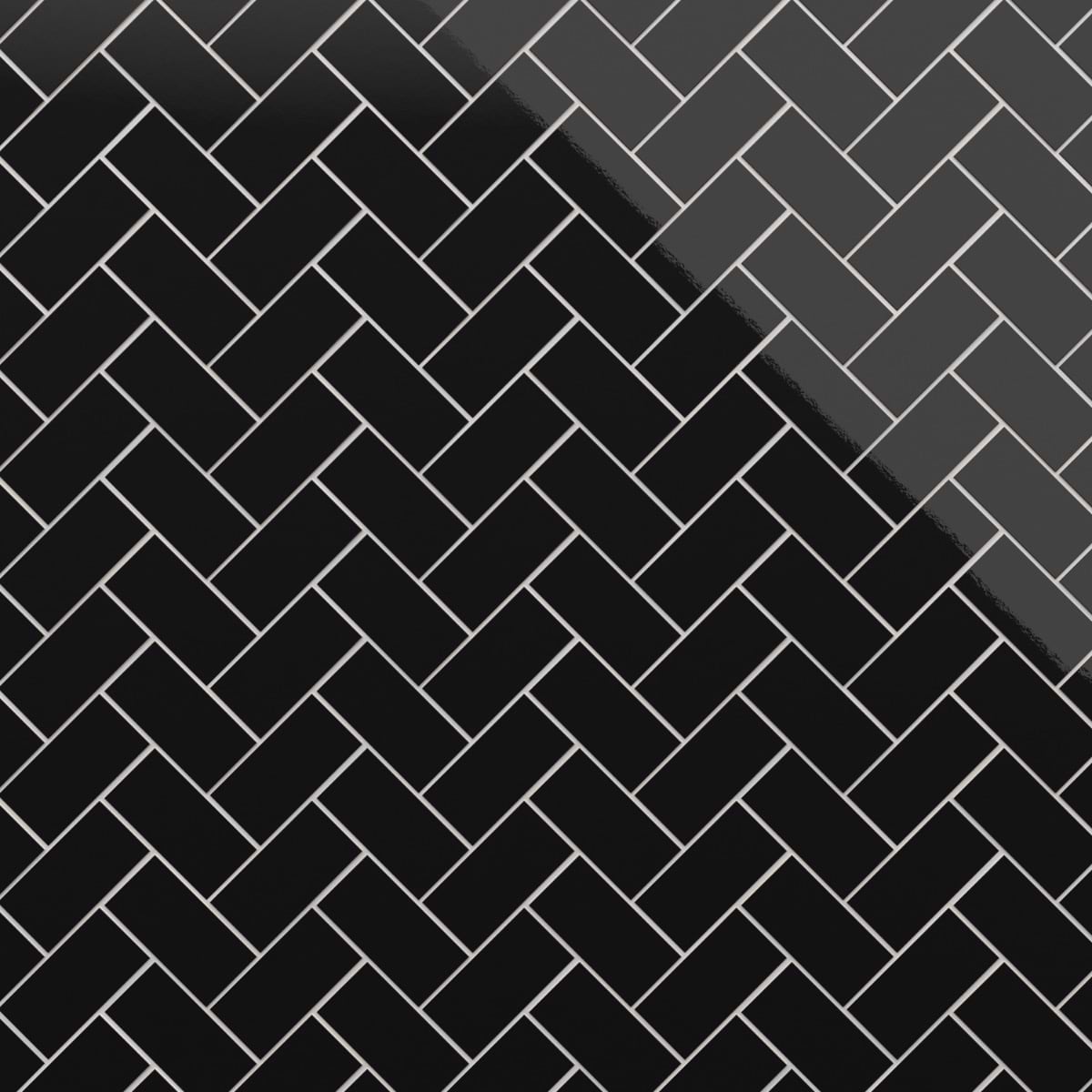 Market Street Black 3X6 Polished Porcelain Tile