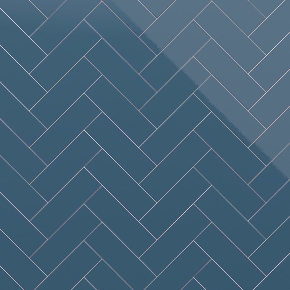 Market Street Blue 4x12 Polished Porcelain Tile