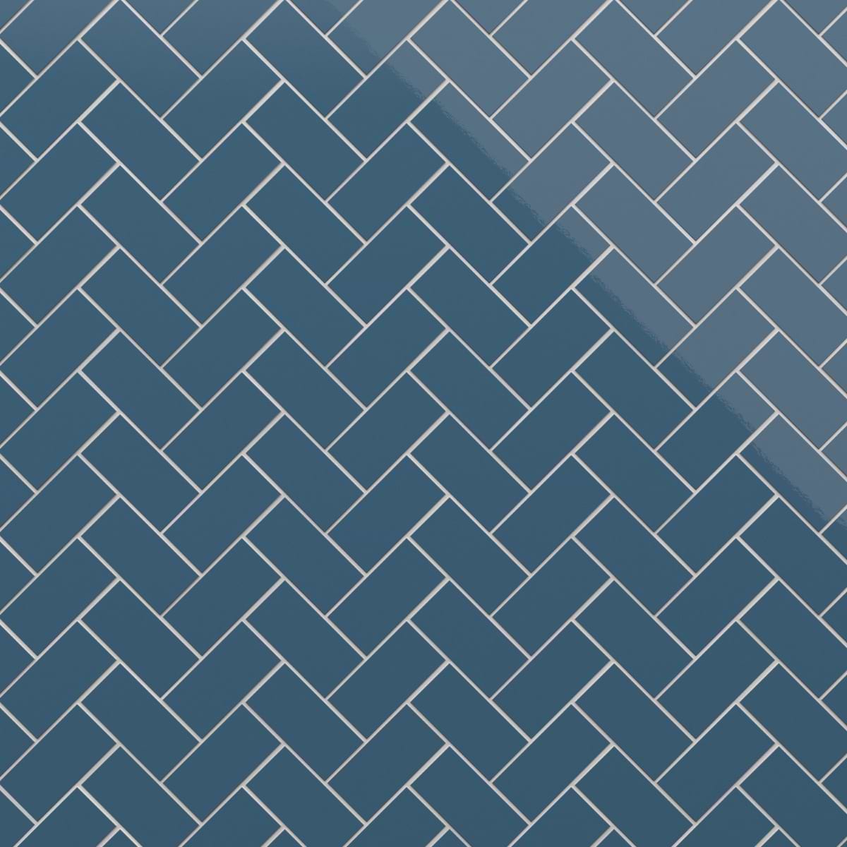Market Street Blue 3x6 Polished Porcelain Tile