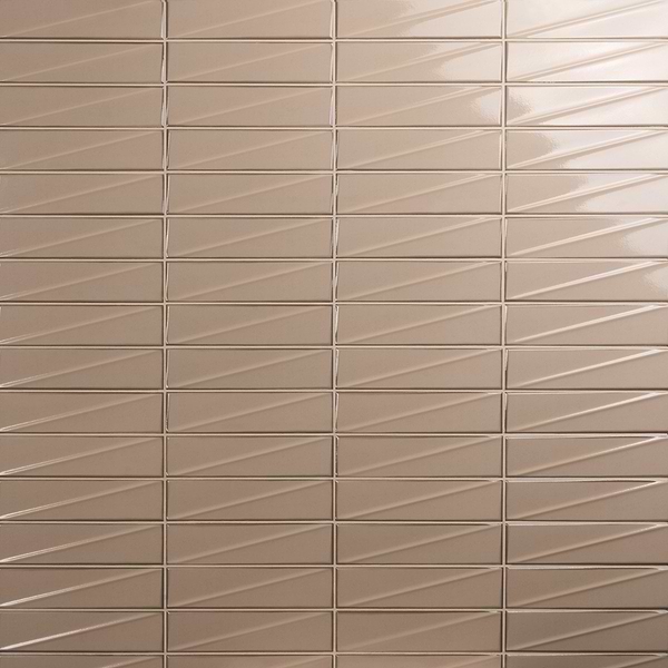 Close Out - Pulse Dune Beige 3x12 3D Glossy Ceramic Subway Tile