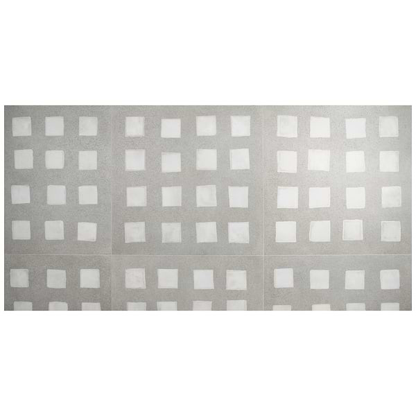 Tessira Fossil Gray Deco Semi-Polished Porcelain Tile 36x36
