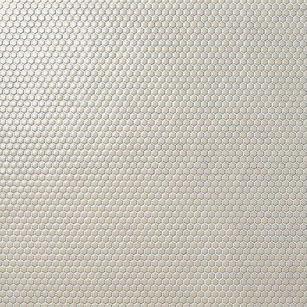 Simple 2.0 Rimmed Custard Beige 1" Hexagon Polished Porcelain Mosaic