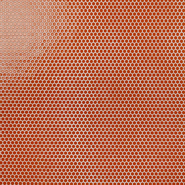Simple 2.0 Rimmed Tangerine Orange 1" Hexagon Polished Porcelain Mosaic