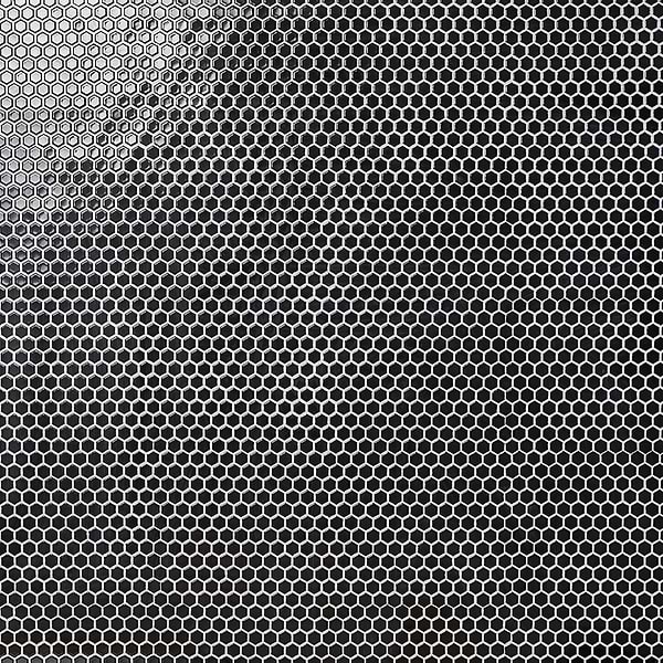 Simple 2.0 Solid Black 1" Hexagon Polished Porcelain Mosaic