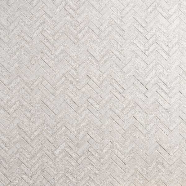 Metroville Chalk White 1.5x4 Herringbone Matte Porcelain Mosaic