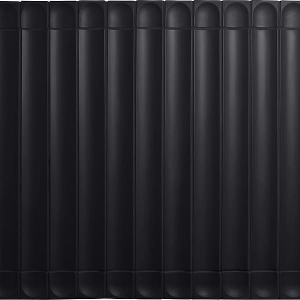 Saera Fluted Column Black 4x4 Handmade Matte Ceramic End Piece