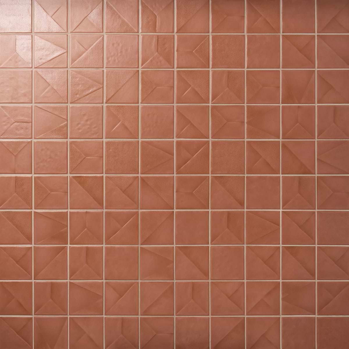 Stacy Garcia Artigo Deco Clay Terracotta 5x5 Textured Matte
