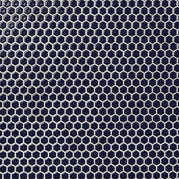 Simple 2.0 Rimmed Cobalt Blue 1" Hexagon Polished Porcelain Mosaic