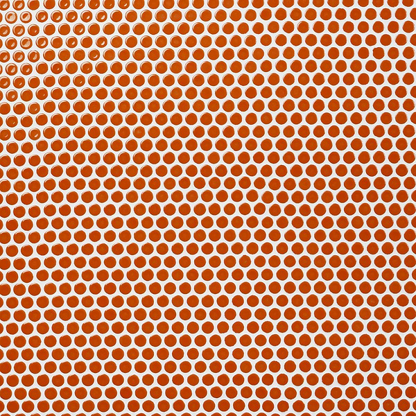 Simple 2.0 Rimmed Tangerine Orange Penny Rounds Polished Porcelain Mosaic